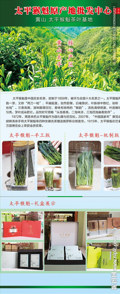 养生健康太平猴魁徽州茶叶展架