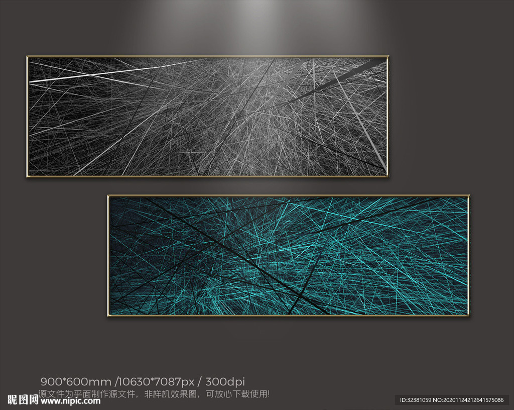 抽象线条艺术装饰画