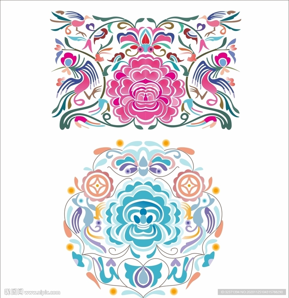 少数民族侗族刺绣背带服饰花纹