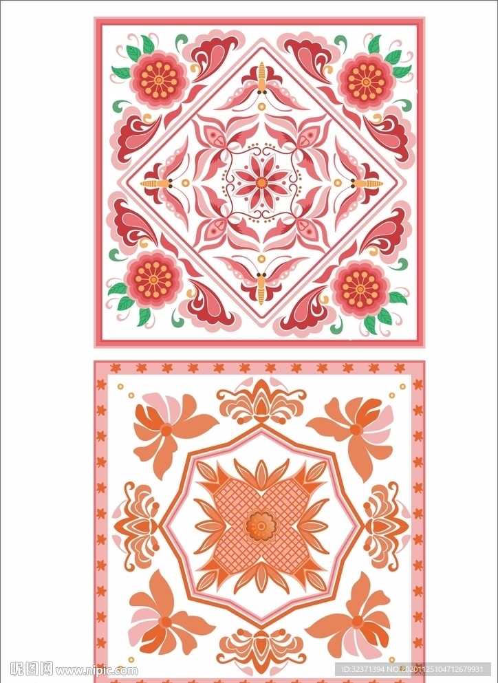 少数民族苗族蜡染花纹矢量图案