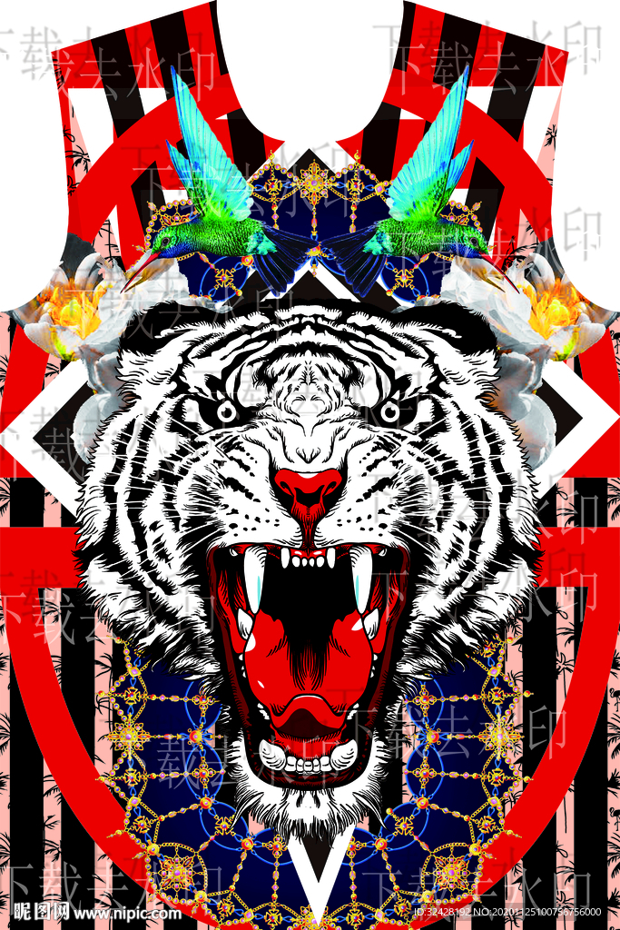 老虎 男装 大牌 印花