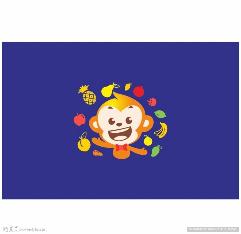 猴子水果卡通素材