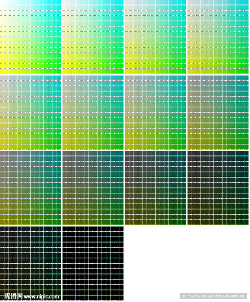 青黄黑渐变色卡