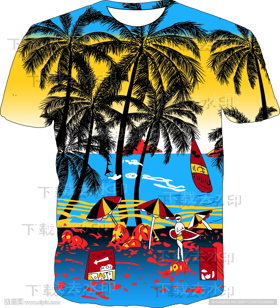 椰树 大牌 男装 印花