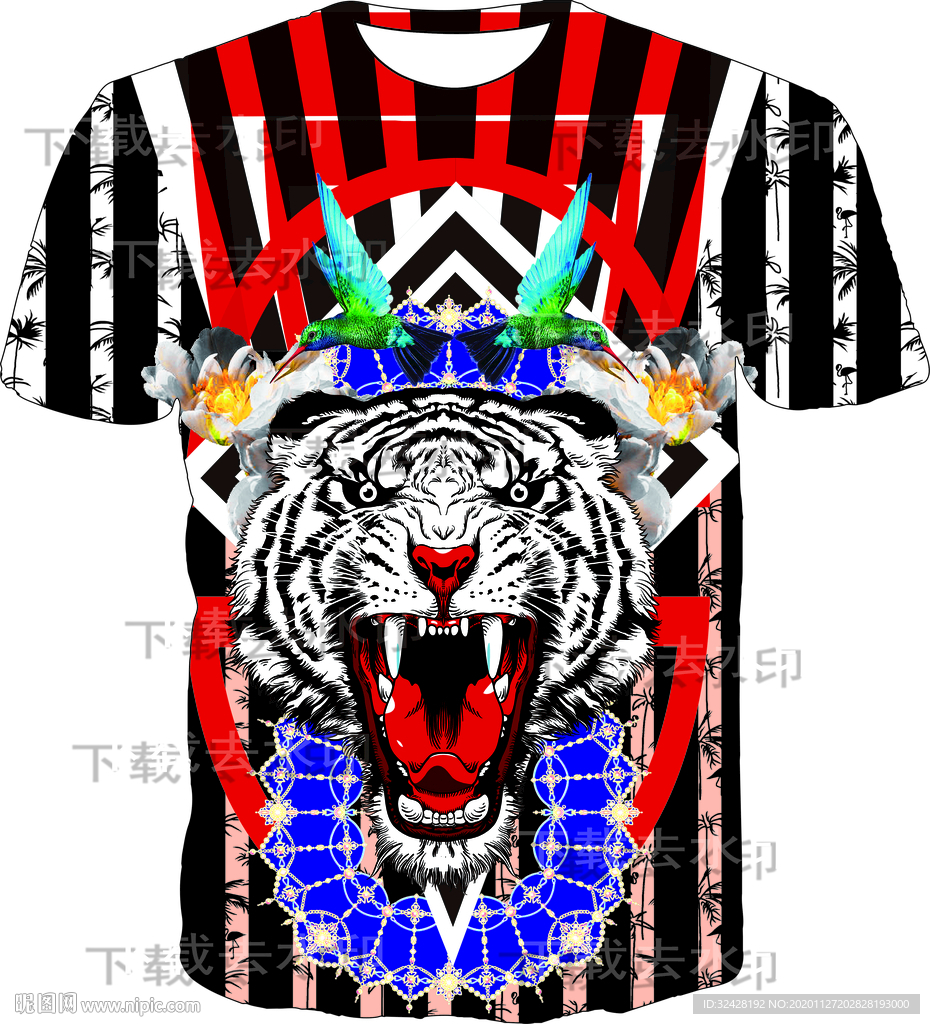 老虎 条纹 男装 印花