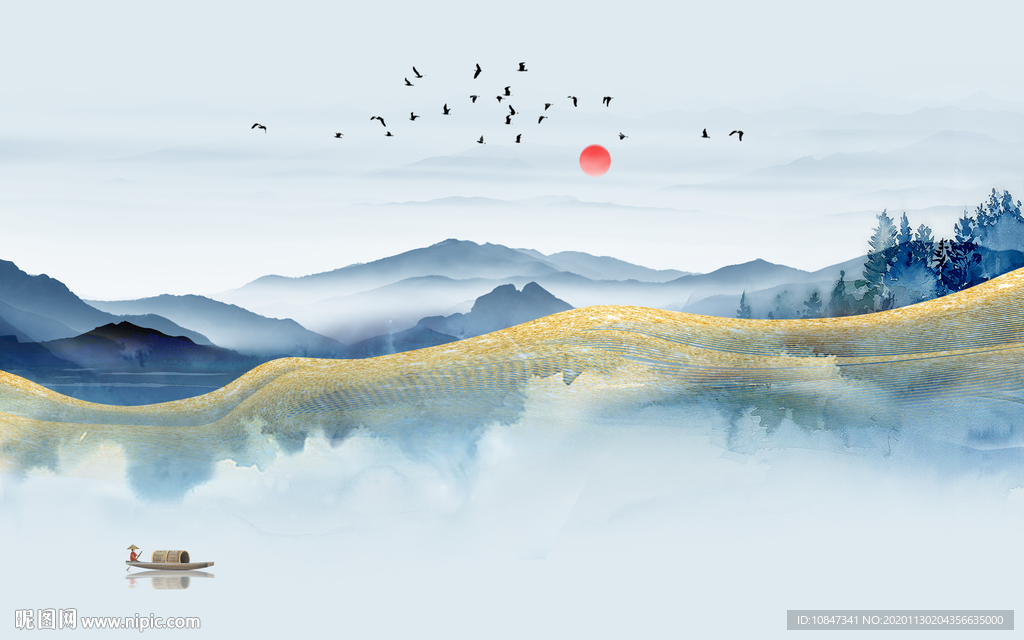 高清现代新山水画 TIF分层