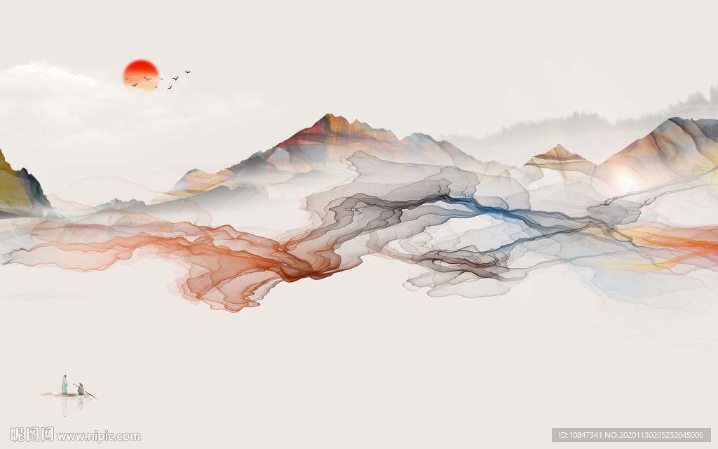 大气现代新山水画 TIF分层