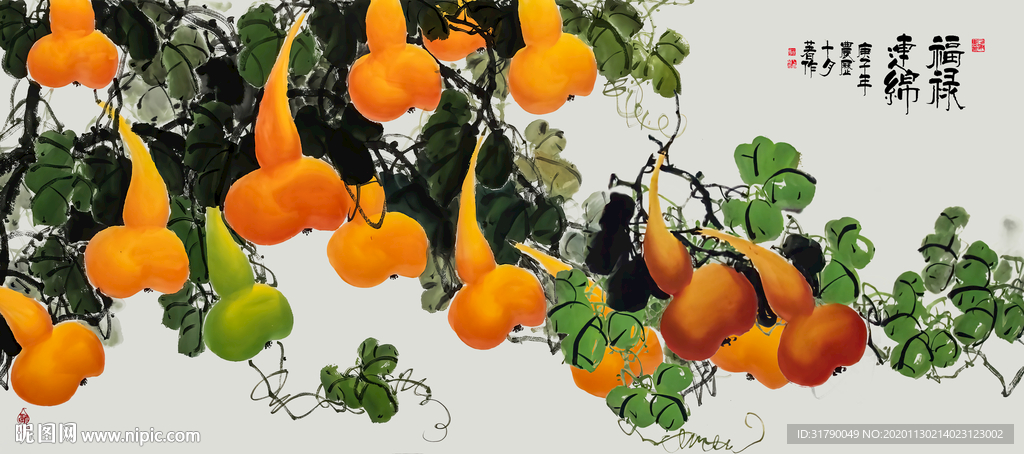 福禄图福禄连绵图片