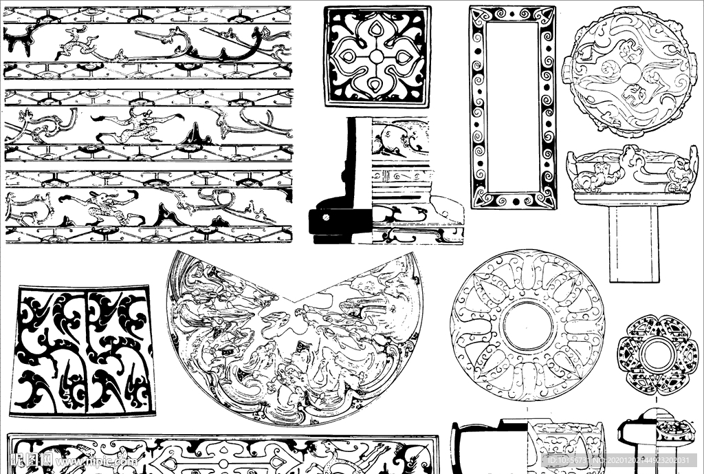 隋唐 几何纹 动物纹 花卉纹