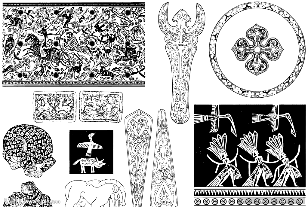 隋唐 几何纹 动物纹 花卉纹