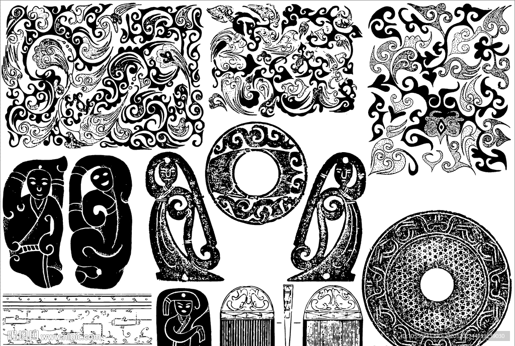 隋唐 几何纹 动物纹 花卉纹