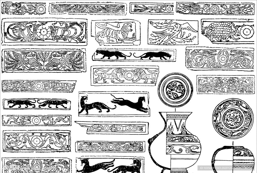 隋唐 几何纹 动物纹 花卉纹