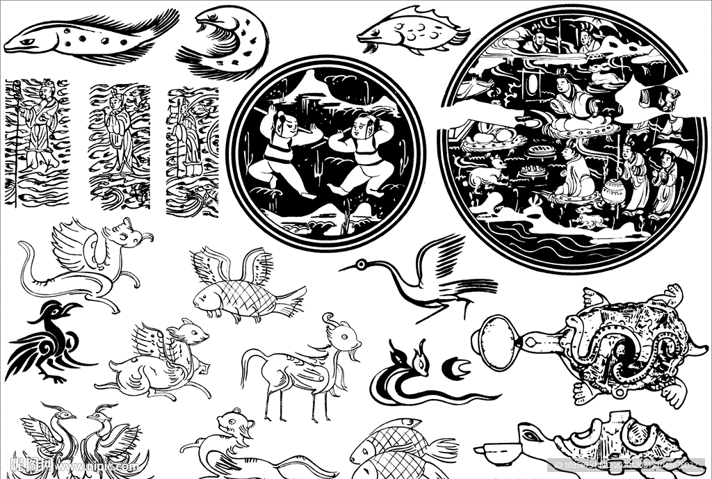 动物 花纹 纹理 肌理 线稿