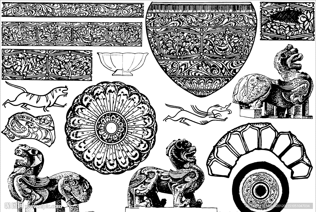 石象 花纹 纹理 肌理 线稿