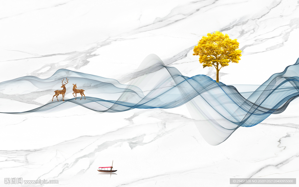 高档 爵士白背景墙 tif分层