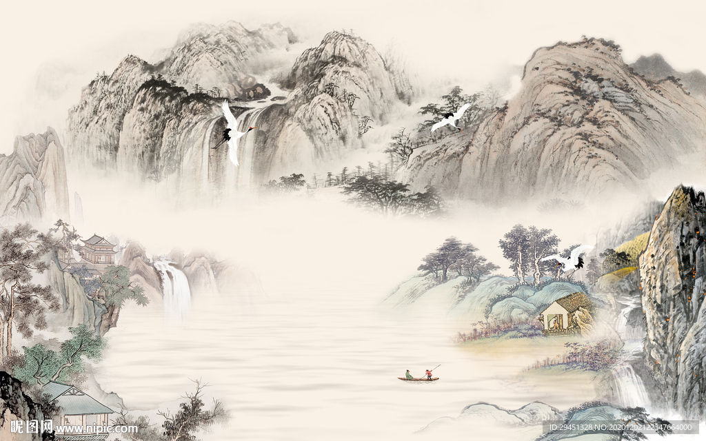 高档 意境大气山水 tif分层