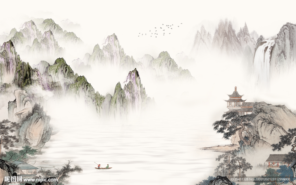 新款意境大气山水 tif分层