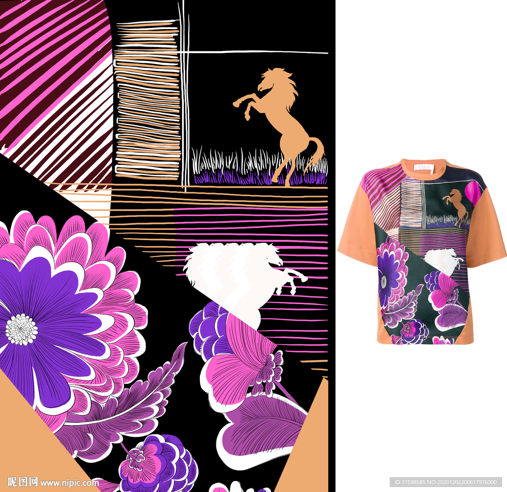 大牌女装 定位花 马 花