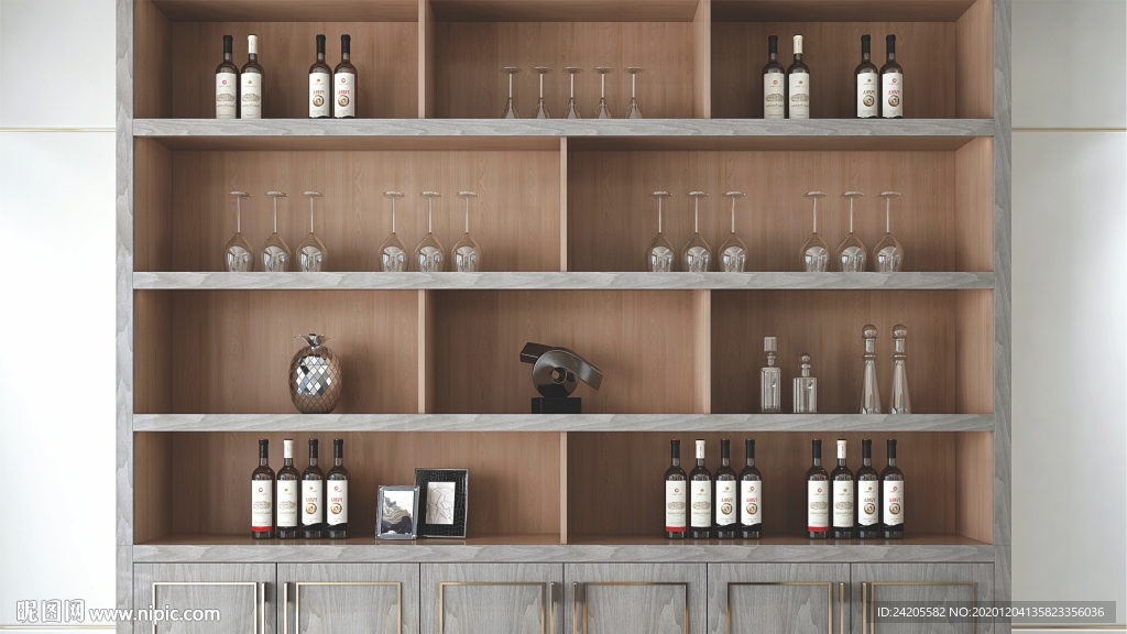 全屋定制镶金条酒柜餐边柜图