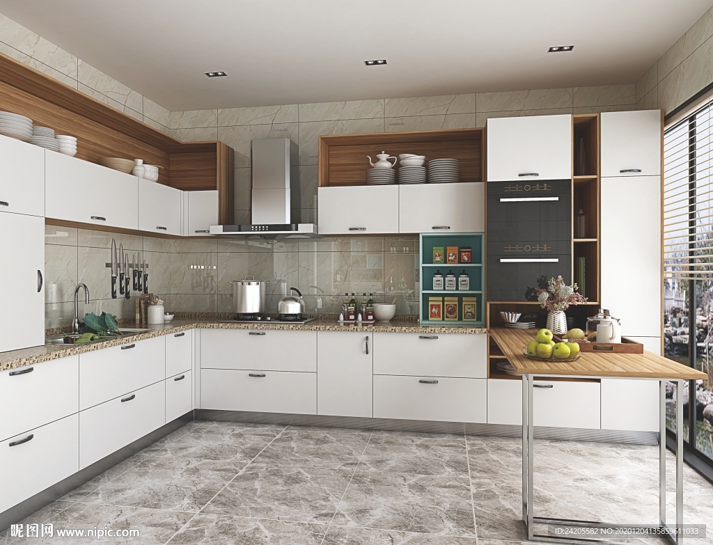 全屋定制简约板式厨房橱柜图