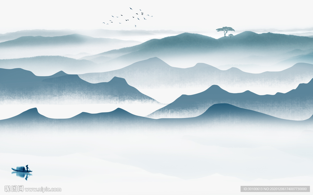 新款客厅山水画 TIF分层