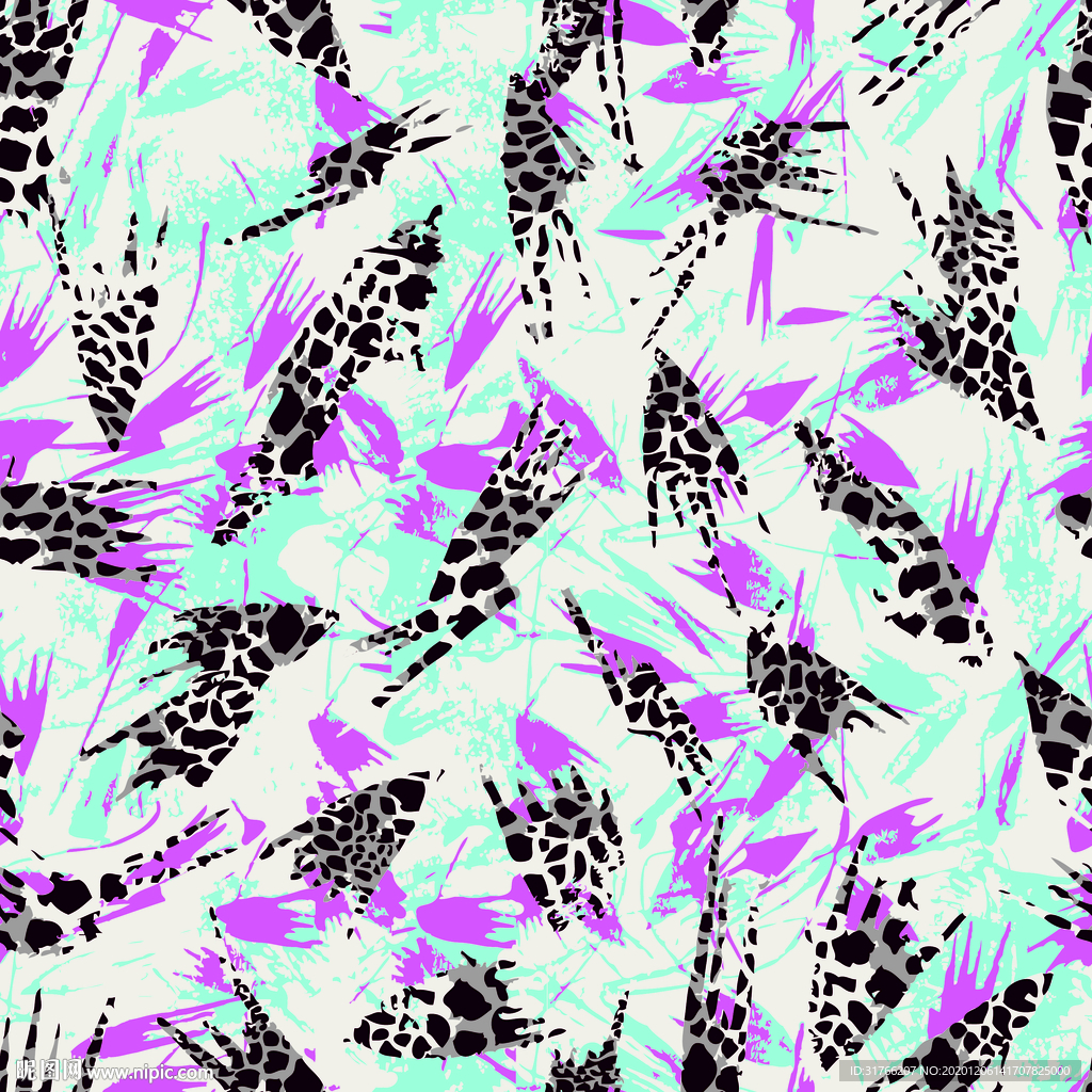 矢量豹纹扎染图案