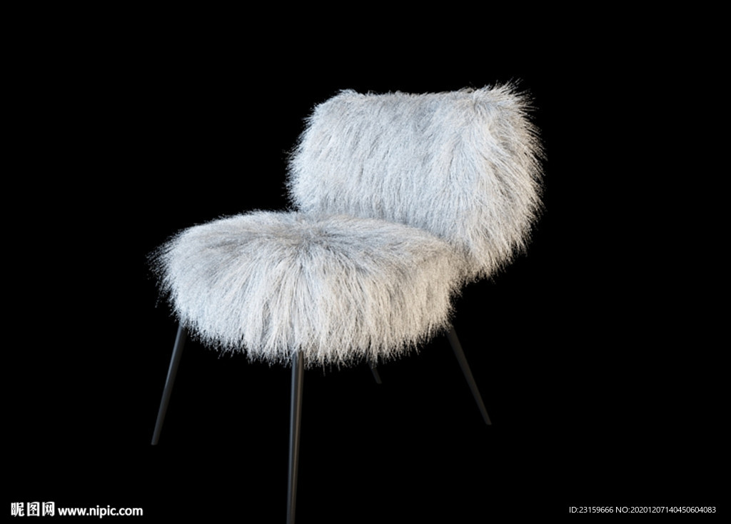 羊毛垫子的椅子模型