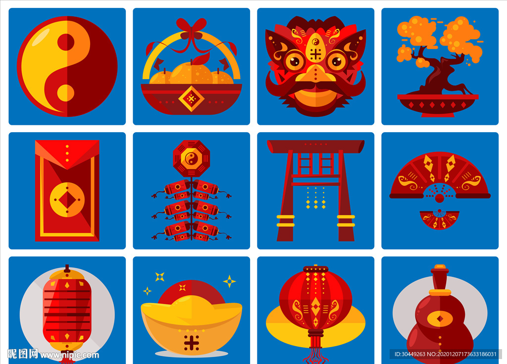 中国风元素中式元素新年元素