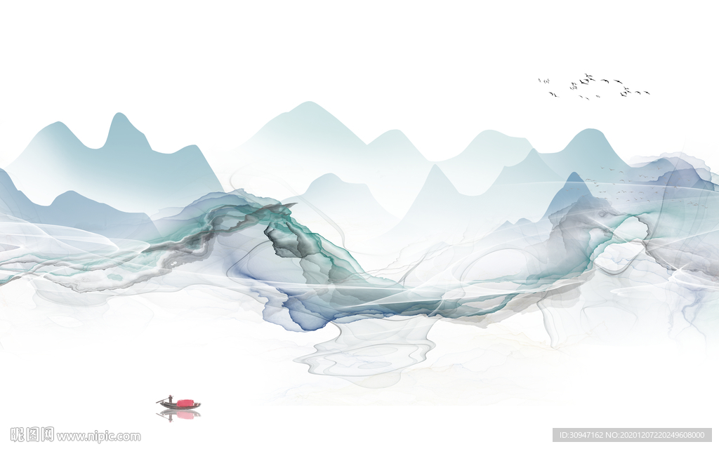 中式 现代新款山水 TIF分层