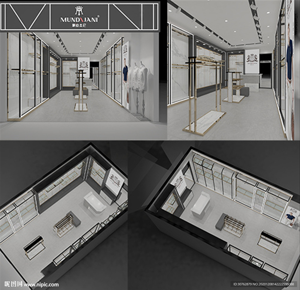 快时尚潮牌男装服装店3DMAX