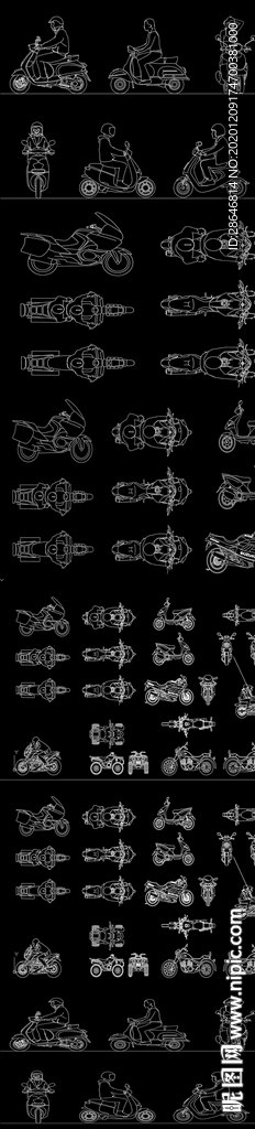 摩托车 自行车CAD图库