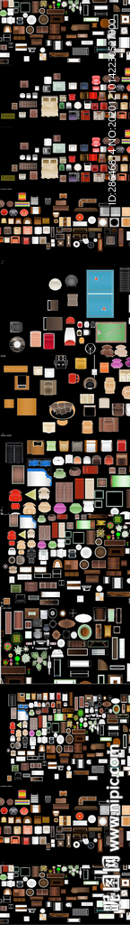 各种彩色家具CAD图库