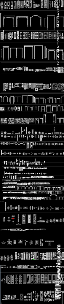 门型框套花纹图案CAD图库