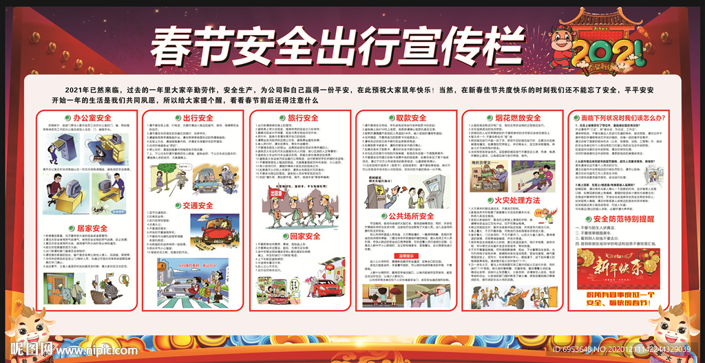 2021春节安全出行宣传栏
