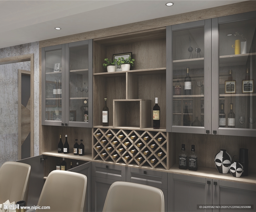 全屋定制餐厅板式酒柜餐边柜