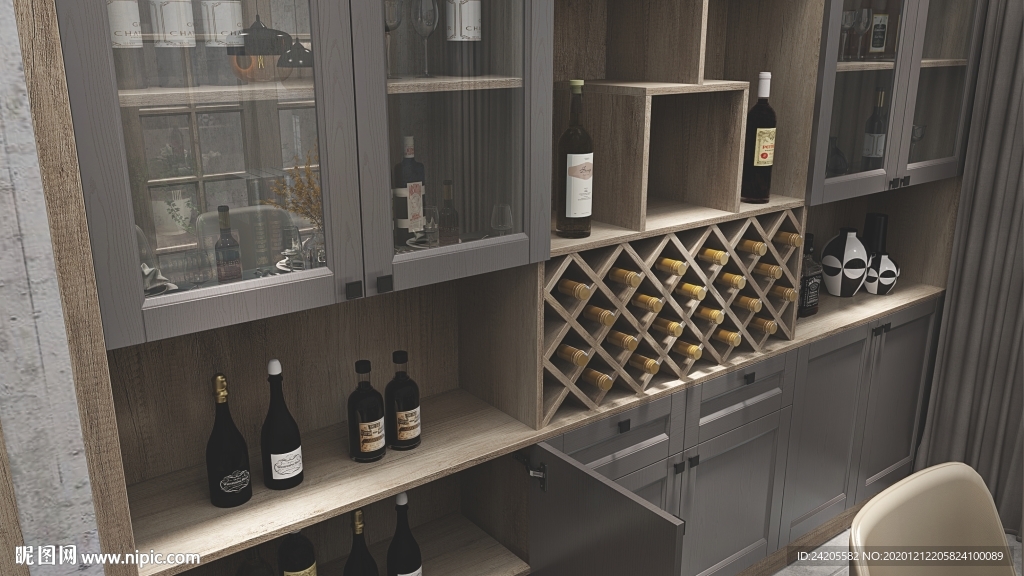 全屋定制餐厅板式酒柜餐边柜