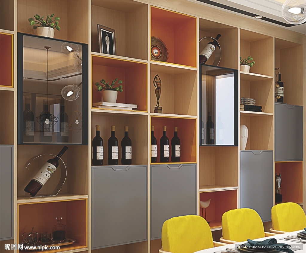 全屋定制餐厅板式酒柜餐边柜