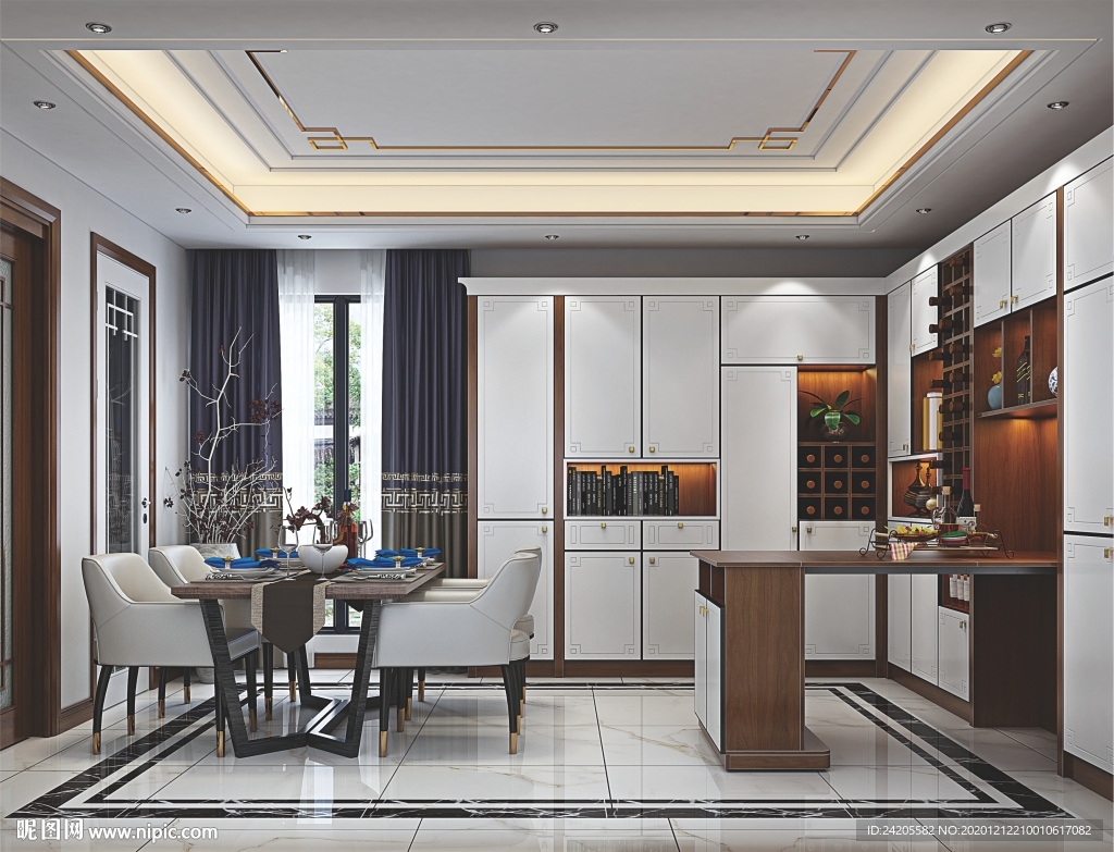 全屋定制餐厅板式酒柜餐边柜