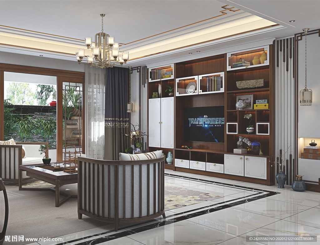 全屋定制客厅板式电视柜背景墙