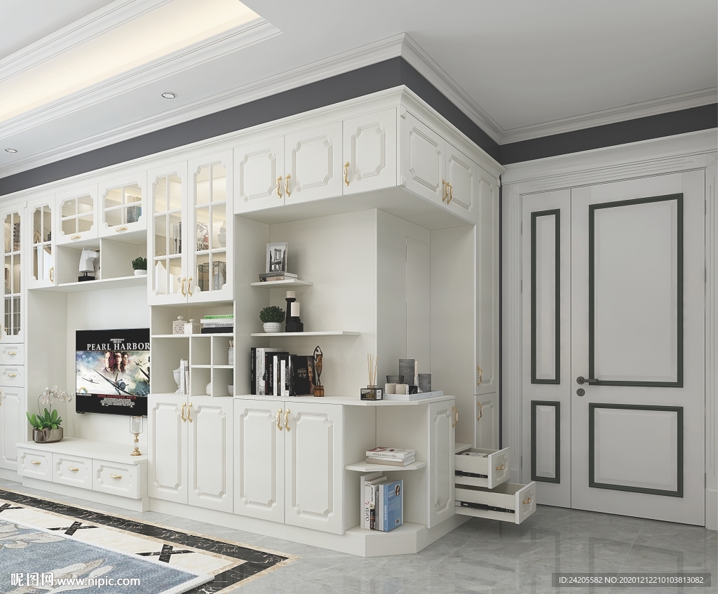 全屋定制客厅板式电视柜背景墙