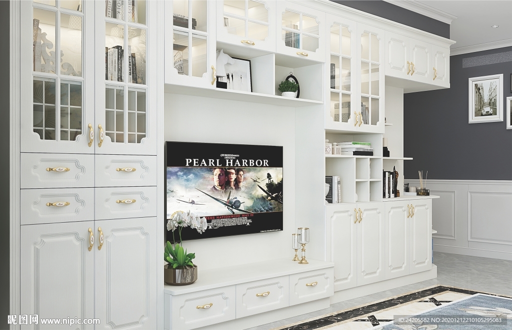 全屋定制客厅板式电视柜背景墙