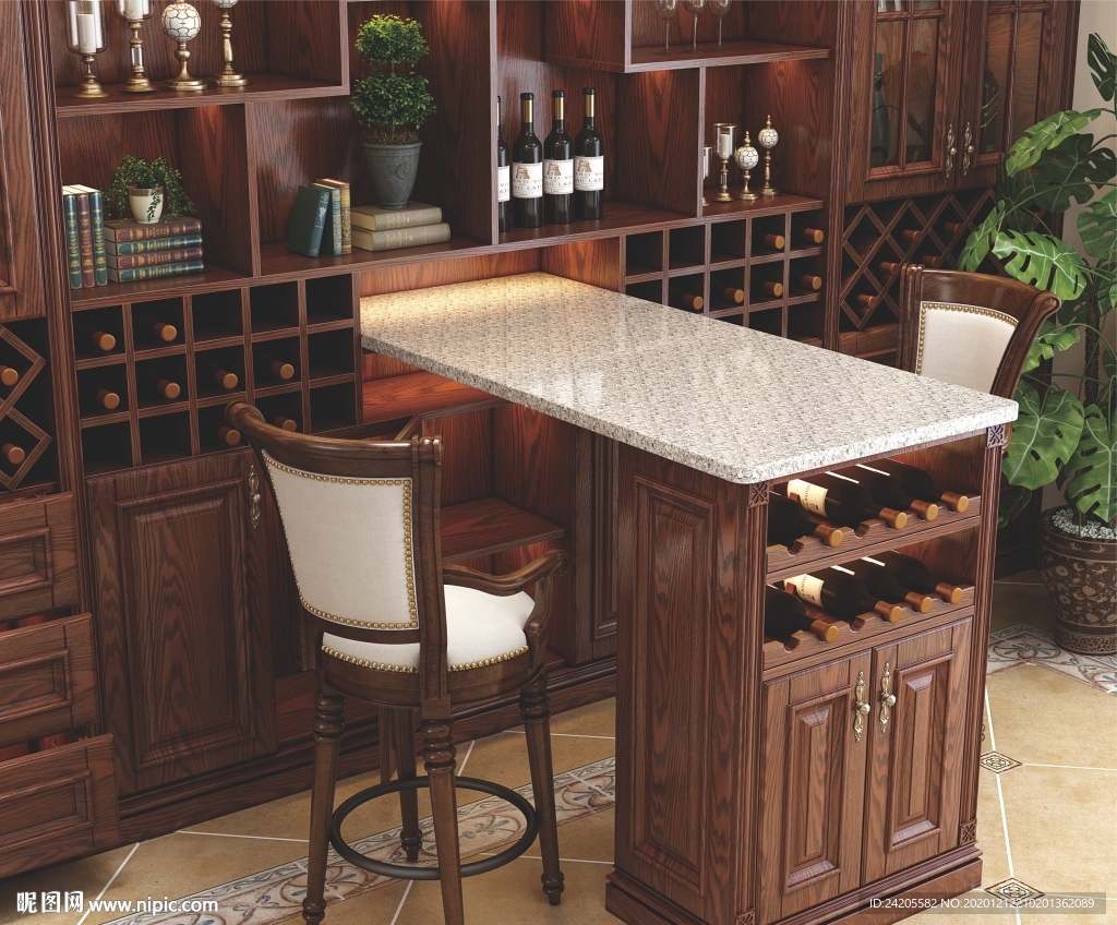 全屋定制餐厅实木酒柜餐边柜