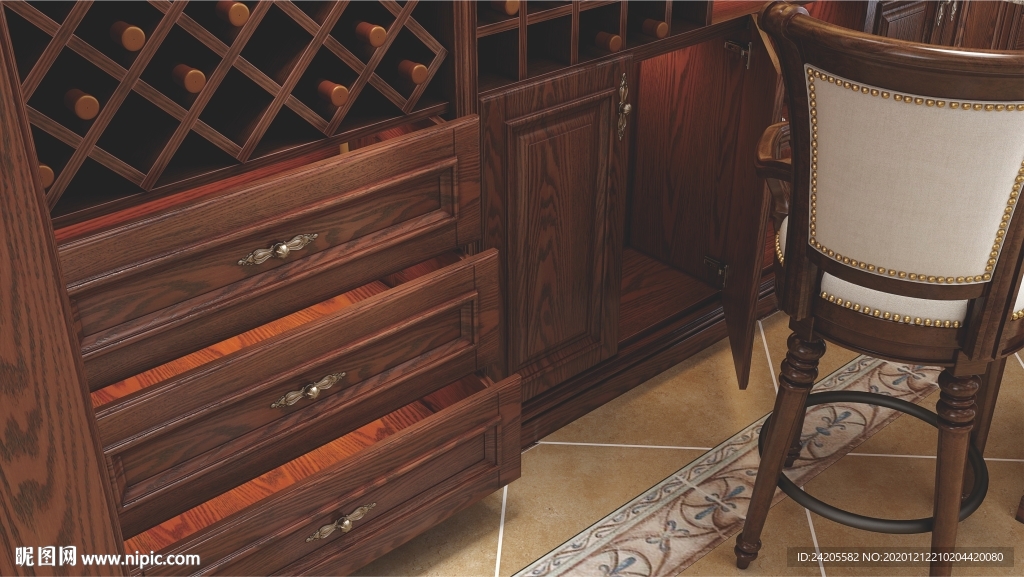 全屋定制餐厅实木酒柜餐边柜