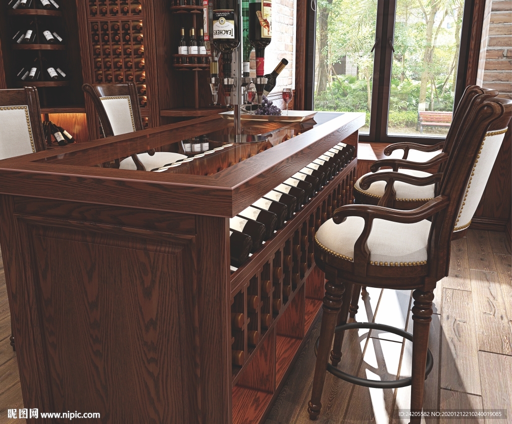 全屋定制餐厅实木酒柜酒窖