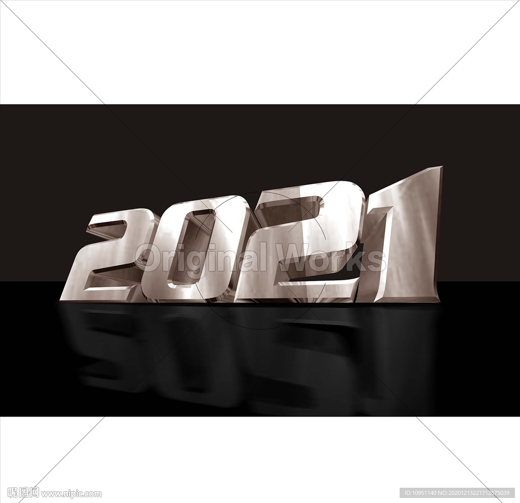 2021 立体 金属 字体