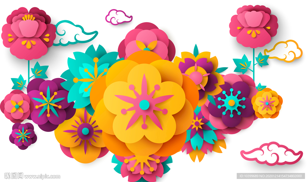 喜迎新春春暖花开背景花卉花草设