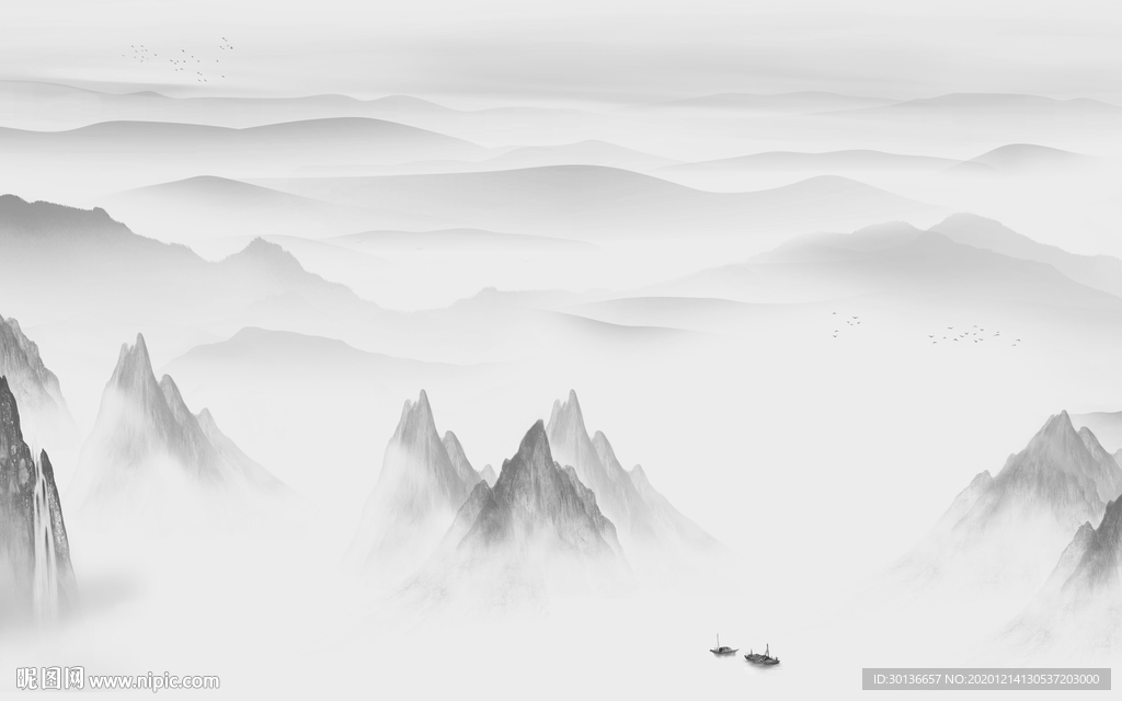 爆款唯美高档山水 TIF分层