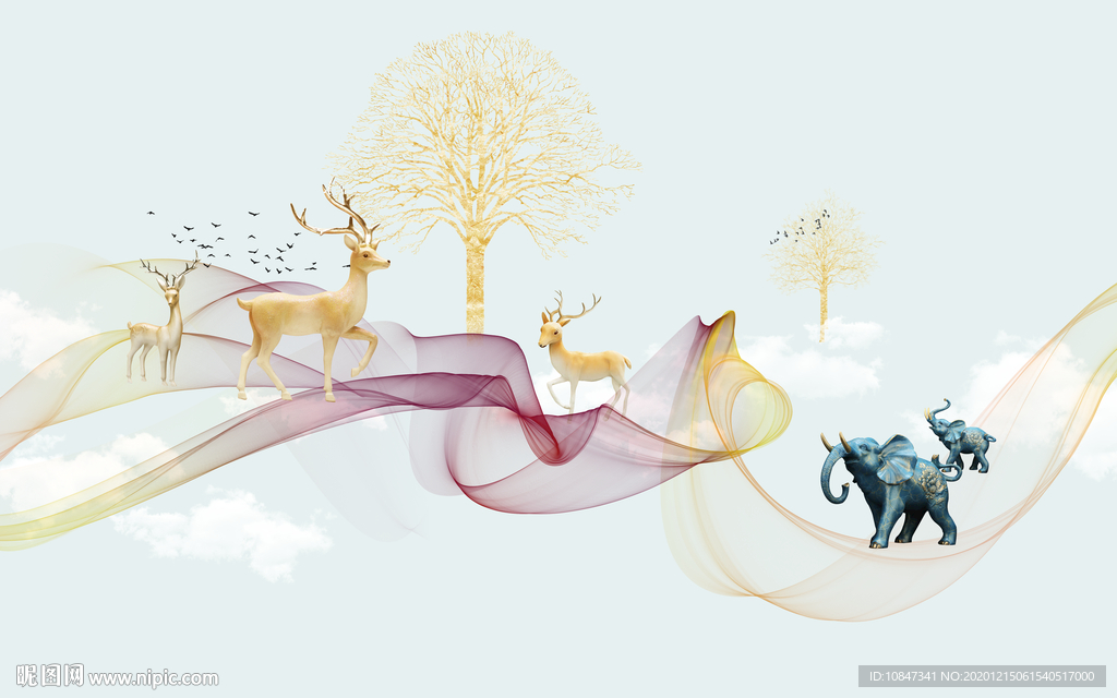 线条高端新山水画 TIF分层