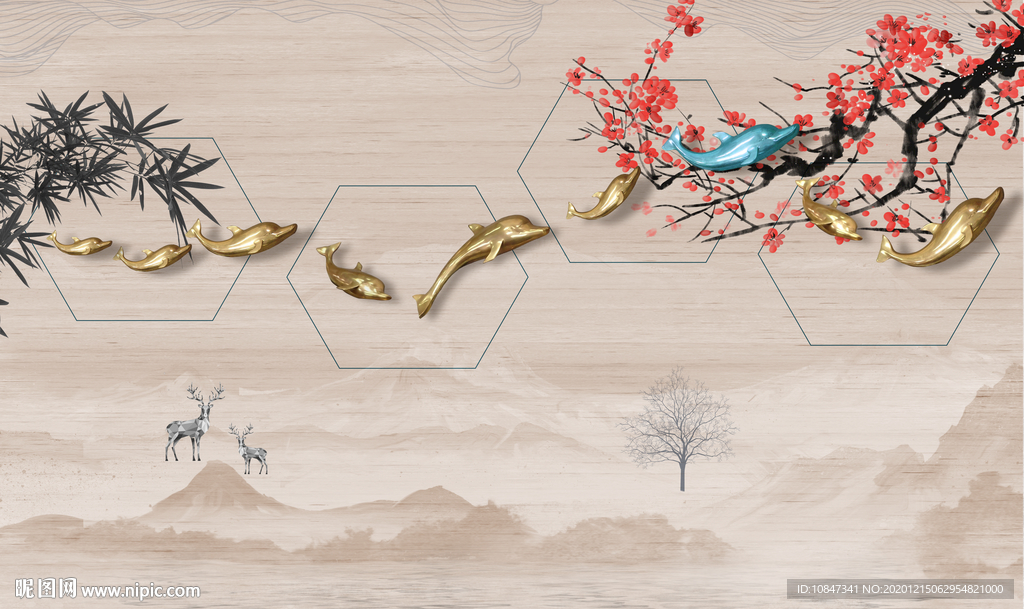 中式 高端新山水画 TIF分层