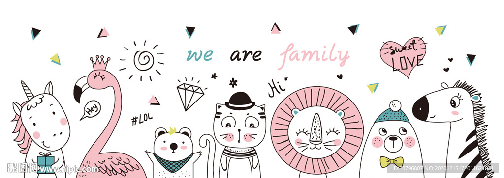 巨幅手绘欧式动物图片